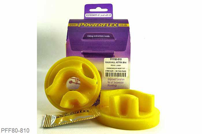 PFF80-810, Opel Astra MK4 - Astra G (1998-2004), Front Lower Engine Mount Insert Kit This product is an insert for the original mount, it is not a full replacement bush. It is designed to fit OE part number 90575190 as fitted to the Z20LET Turbo 16v and Z22SE 16v engines. It will not fit vehicles fitted with automatic transmission. If fitting to any other engine, please check that our bush and the voiding on the original bush match., 1 stuk(s) benodigd  per auto, 1 stuk(s) in verpakking, prijs per set van 1 stuk(s)