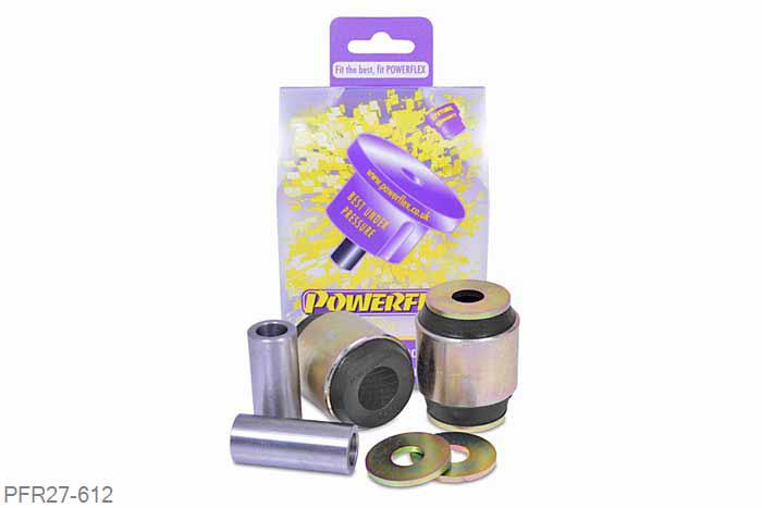 PFR27-612, Jaguar XF, XFR - X250 (2008-), Rear Lower Arm Outer Bush The rear lower arm outer bush (position 12) can use either PFR27-612 which is 59mm long including washers or PFR27-611 which is 54mm long including washers, please measure the original bush to order the correct bush., 2 stuk(s) benodigd  per auto, 2 stuk(s) in verpakking, prijs per set van 2 stuk(s)
