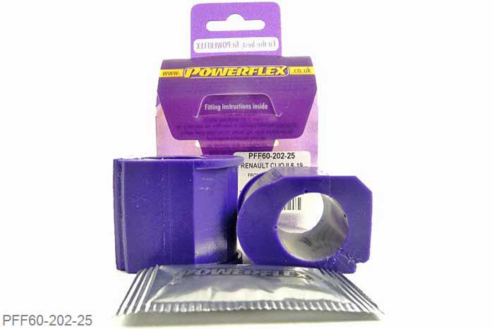 PFF60-202-25, Renault Clio II (inc 172 and 182), Front Anti Roll Bar Chassis Mount Bush 25mm Check anti roll bar diameter before ordering 25mm, 2 stuk(s) benodigd  per auto, 2 stuk(s) in verpakking, prijs per set van 2 stuk(s)