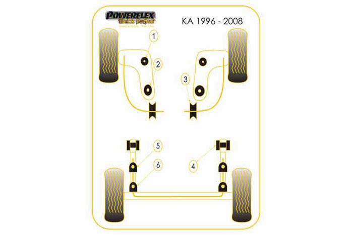 EXH001, Ford KA (1996-2008) Exhaust Mount, , 2 stuk(s) benodigd  per auto, 1 stuk(s) in verpakking, prijs per set van 1 stuk(s)