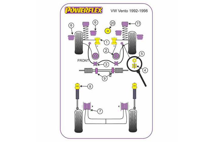 BS008, VW Vento (1992 - 1998), Bump Stop Rear BS 008 fits the rear of the following VW models Volkswagen Corrado (1989 - 1995) Volkswagen Golf Mk 3 (1992-1998) Volkswagen Golf Mk2 (1985-1992) Volkswagen Jetta (1985 - 1992), 2 stuk(s) benodigd  per auto, 2 stuk(s) in verpakking, prijs per set van 2 stuk(s)