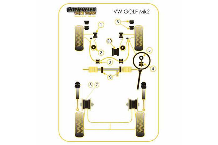 BS008, VW Golf MK2 (1985 - 1992) 2WD Bump Stop, VW Rear, BS 008 fits the rear of the following VW models Volkswagen Corrado (1989 - 1995) Volkswagen Golf Mk 3 (1992-1998) Volkswagen Golf Mk2 (1985-1992) Volkswagen Jetta (1985 - 1992) Volkswagen Vento (1992 - 1998) 60mm x 58mm x 10.5mm, 2 stuk(s) benodigd  per auto, 2 stuk(s) in verpakking, prijs per set van 2 stuk(s)