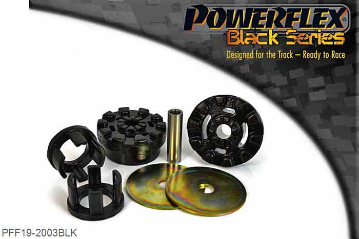 PFF19-2003BLK, Ford Fiesta Mk6 inc ST and Fusion (2002-2008) Lower Engine Mount Large Bush 25mm Oval Bracket, This part replaces OE number: 1 695 146 and fits models with thinner (25mm) oval brackets only. For thicker (30mm) bracket use PFF19-2001., 1 stuk(s) benodigd  per auto, 1 stuk(s) in verpakking, prijs per set van 1 stuk(s)