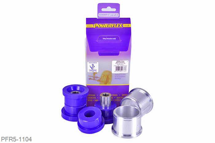 PFR5-1104, Mini Mini Generation 1 (R50/52/53) (2000 - 2006), Rear Trailing Arm Front Bush PFR5-1104 is a complete bush. It fits later Gen1 models from 2003 onwards with a diameter of 60mm, for the earlier models with a diameter of 80mm use PFR5-1105. For inserts use PFR5-1102 which fit into the original rubber bush., 2 stuk(s) benodigd  per auto, 2 stuk(s) in verpakking, prijs per set van 2 stuk(s)