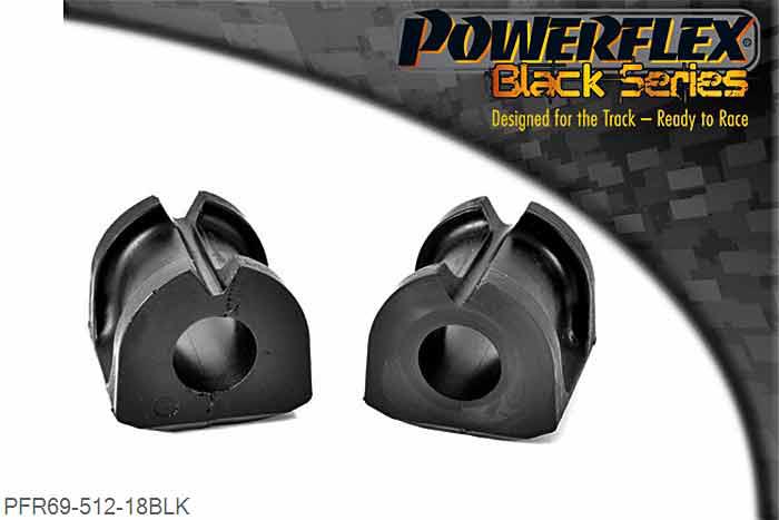 PFR69-512-18BLK, Subaru Impreza including WRX and STi, (GH 10/07-12/10, GR 02/08-12/10) Rear Anti Roll Bar Bush 18mm, Please measure the diameter of the anti roll bar and order the correct size. 18mm, 2 stuk(s) benodigd  per auto, 2 stuk(s) in verpakking, prijs per set van 2 stuk(s)