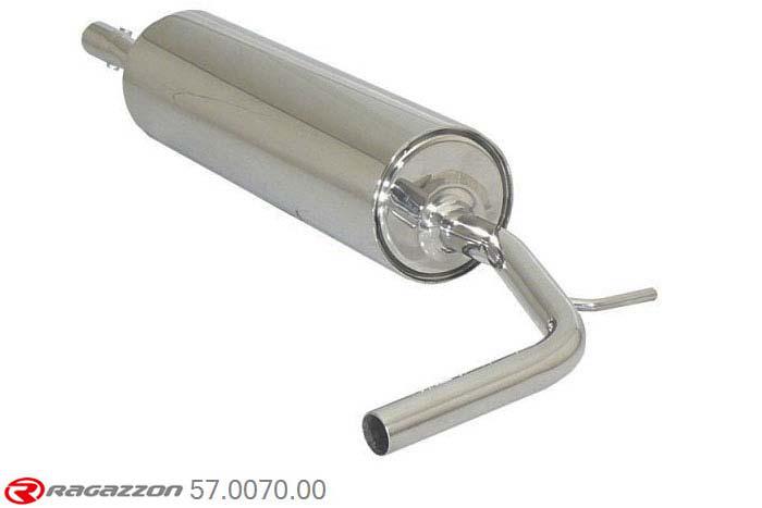 57.0070.00, VW UP! 1.0 (44/55kW) 2012-, Stainless steel centre silencerCut of the original centre silencer towards the rear silencer. The installation on the original rear silencer requires a modification of the original coupling. inner input diameter 40mm pipe outer diameter 38mm outer outlet diameter 38mm