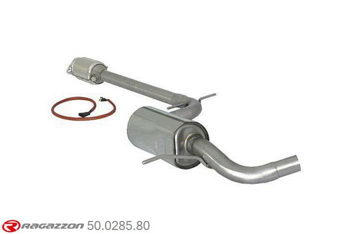 50.0285.80, VW Golf VI 1.4TSI (90/118kW) 11/2008-, Metallic catalyst 200cpsi + Stainless steel centre silencerCut of the original centre silencer towards the rear silencer. The installation on the original rear silencer requires a modification of the original coupling., To be instaled together with 55.0179.00 (90KW) / 55.0181.00 (118kW) pipe outer diameter 60mm outer outlet diameter 55mm