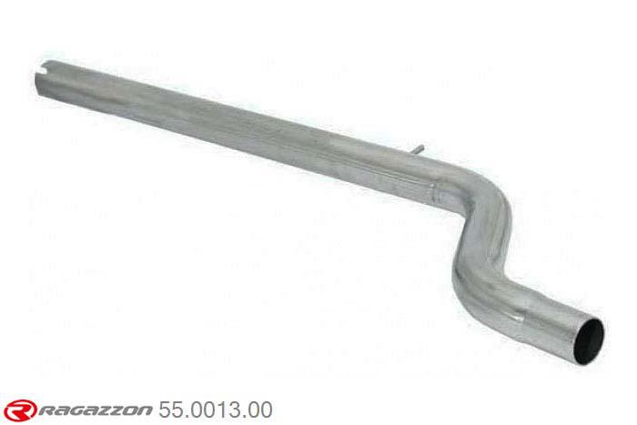 55.0013.00, Fiat Punto (typ176) 55 (40kW) - 60 Cabrio (44kW) - 75 (55kW) - 90 Cabrio (65kW) 10/1993 -, Stainless steel centre pipe group NCut of the original centre silencer towards the rear silencer. The installation on the original rear silencer requires a modification of the original coupling. inner input diameter 45mm with reduction to  43mm pipe outer diameter 45mm outer outlet diameter 40mm