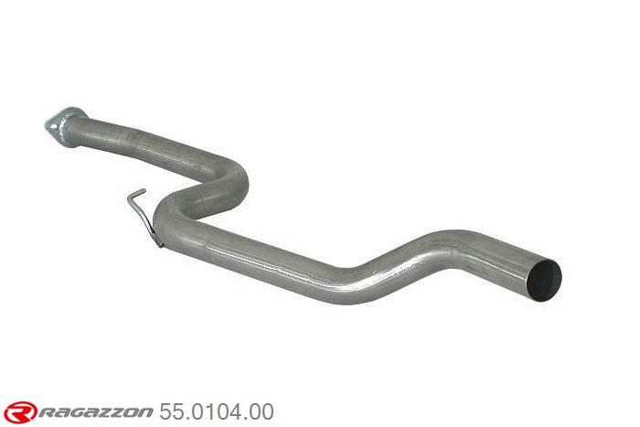 55.0104.00, Ford Focus II 2.5 ST (165Kw) 01/2005 -, Stainless steel centre pipe group NCut of the original centre silencer towards the rear silencer. The installation on the original rear silencer requires a modification of the original coupling. pipe outer diameter 60mm outer outlet diameter 60mm