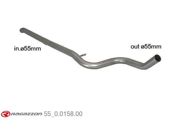 55.0158.00, Peugeot 207 1.6 16V THP GTi (128Kw) 2007-, Stainless steel centre pipe group NCut of the original centre silencer. For the installation on the original rear silencer is necessary to order a coupling, which is indicated in the catalogue. inner input diameter 55mm pipe outer diameter 55mm outer outlet diameter 55mm