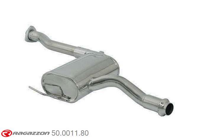 50.0011.80, Fiat Coupe (typ175) 2.0 16V (104kW) 11/1993 - 1996, Stainless steel centre silencerCut of the original centre silencer towards the rear silencer. The installation on the original rear silencer requires a modification of the original coupling. pipe outer diameter 54mm