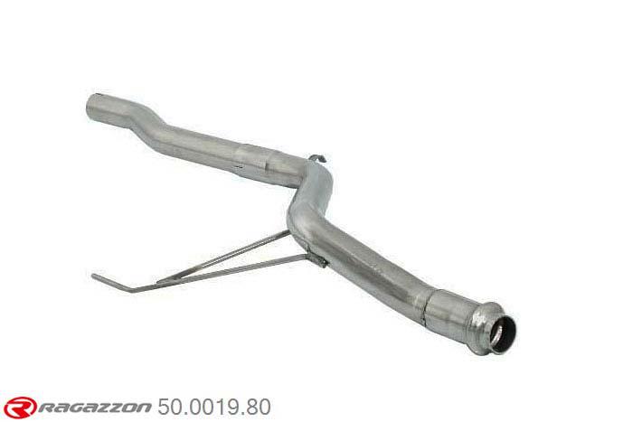 50.0019.80, Fiat Bravo (typ182) 2.0 20V (108Kw) HGT 1995 - 2006, Stainless steel centre pipe group NCut of the original centre silencer towards the rear silencer. The installation on the original rear silencer requires a modification of the original coupling. inner input diameter 55mm pipe outer diameter 54mm