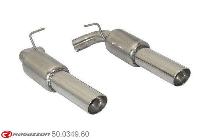 50.0349.60, Landrover Range Rover Sport 3.0 SDV6 (180kW) 09/2009-, Stainless steel rear silencer left/right each with round Sport Line tail pipe 90 mmCut of the original centre silencer. For the installation on the original rear silencer is necessary to order a coupling, which is indicated in the catalogue. inner input diameter 60mm pipe outer diameter 60mm