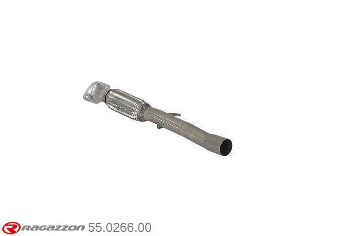 55.0266.00, Fiat Panda II (typ169) 1.4 16V 100HP 10/2006-, Stainless steel front pipe with flexible - install with 57.0049.00 / 55.0119.00Cut of the original flexible pipe towards the centre silencer. The installation on the original centre silencer requires a modification of the original coupling., To be instaled together with 57.0049.00 - 55.0119.00 pipe outer diameter 50mm outer outlet diameter 50mm