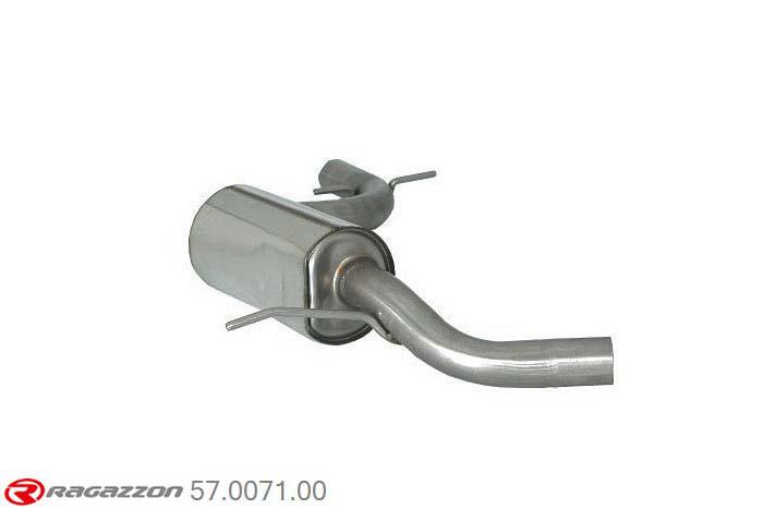57.0071.00, VW Beetle 2011- 2.0TSI (147kW) 2011-, Stainless steel centre silencerCut of the original centre silencer. For the installation on the original rear silencer is necessary to order a coupling, which is indicated in the catalogue. outer input diameter 60mm pipe outer diameter 60mm outer outlet diameter 60mm