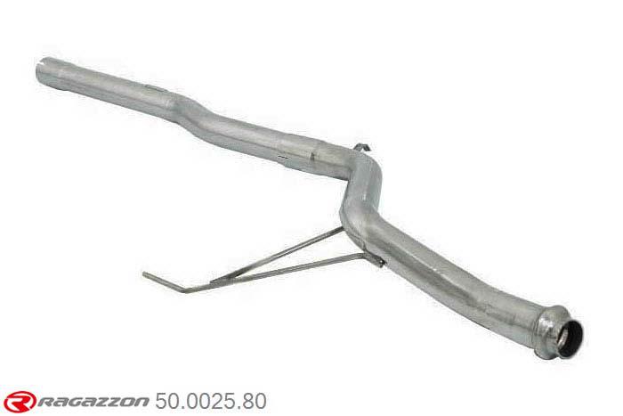 50.0025.80, Fiat Bravo (typ182) 1.2 16V (60kW) - 80 16V 04/1998 - 2006, Stainless steel centre pipe group NCut of the original centre silencer towards the rear silencer. The installation on the original rear silencer requires a modification of the original coupling. inner input diameter 53mm pipe outer diameter 54mm