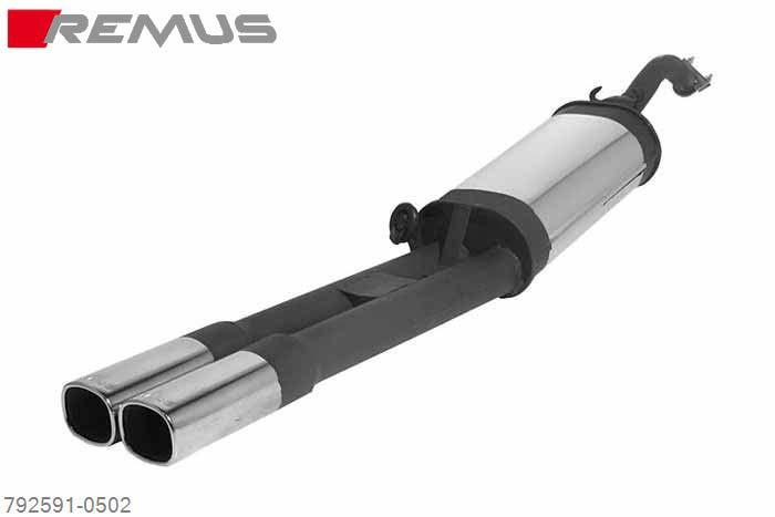 792591 0502, Seat Toledo, type 1L, 1.6l 52 / 54 kW, MAY1991- until 1995, 1.9l Diesel 50 / 55 kW, Remus Sport exhaust with 2 tail pipes 92x78 mm