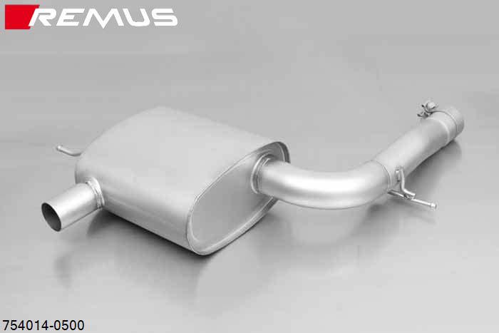 754014 0500, Mini One F56 (3 door), Year 2014- , 1.2l 75 kW, Remus Sport exhaust for left-system (without tail pipes), pipe round 70 mm