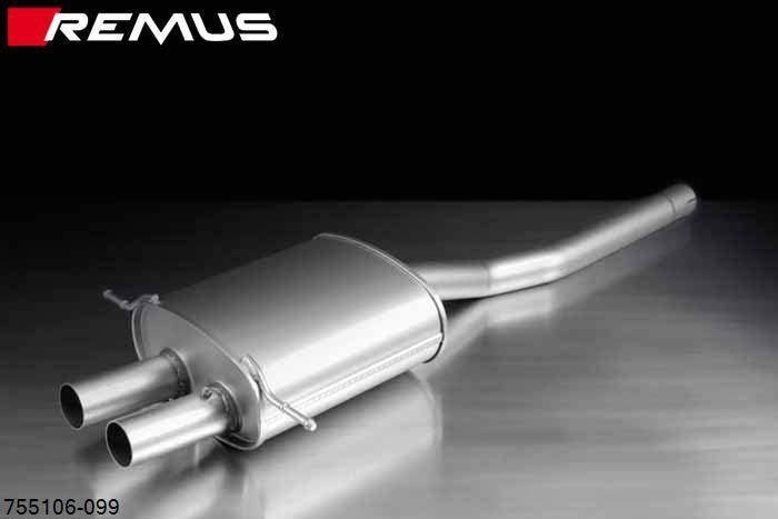 755106 099, Mini Cooper S R56, Year 2007- , 1.6l 16V 128 kW, Remus PowerSound sport exhaust centered with manual valve control system (without tail pipes)