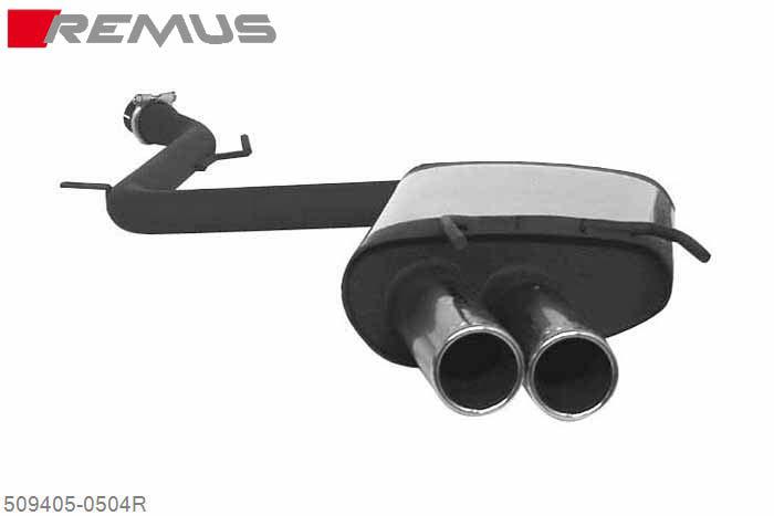 509405 0504R, Mercedes S-Class W221, Year 2005- , S350 3.5l V6 Year 200 kW, S500 5.5l V8 285 kW, Remus Sport exhaust right with 2 tail pipes round 76 mm