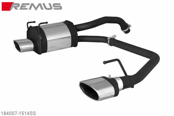 184007 1514SS, Ford Ka II, type RU8, Year 2009- , 1.2l Duratec 51 kW (AAAA/169A4000), Remus Sport exhaust L/R, with 2 tail pipes 142x72 mm angled (no homologation for 1.2l 51 kW)