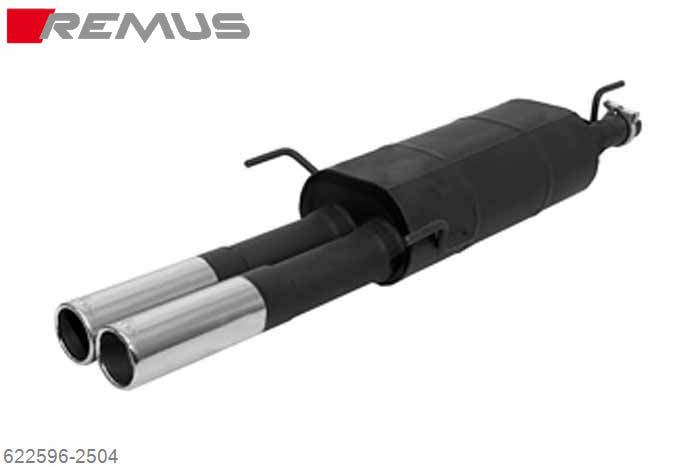 622596 2504, Opel Astra F Sedan, Chassis no. T ... - , 3-point-mounting, 1.4l 44/55/60 kW, 1.6l 55/74 kW, 1.8i 66 kW, 1.7l Diesel 42/50 kW, 1.7l TD 60 kW, Remus Sport exhaust with 2 tail pipes round 76 mm