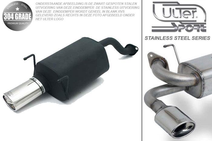 Ulter Sport, Einddemper, Geheel RVS, Enkel Ovaal 120x80mm, Honda, CIVIC V, 1.3 16V 55kW, 1.5i 16V 66kW, 1.6i 16V 92kW, 92-96  HATCHBACK, Pasklaar, Past op originele middendemper/katalysator