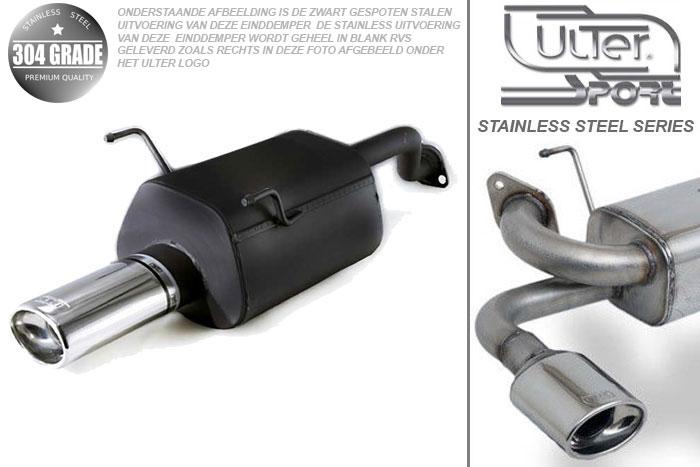 Ulter Sport, Einddemper, Geheel RVS, Enkel Ovaal 120x80mm*, Honda, CIVIC V, 1.5i 16V 66kW, 1.6i 16V 92kW, 92-96   SEDAN, COUPE EJ1 EJ2, Pasklaar, Past op originele middendemper/katalysator
