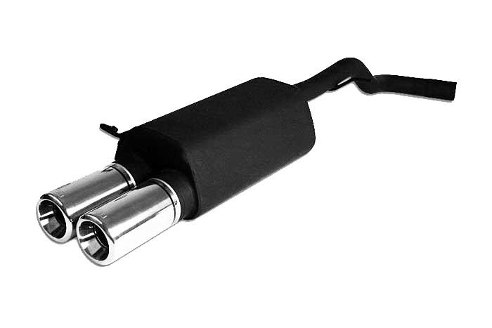 Ulter Sport, Einddemper, Staal, Dubbel Rond 100mm, VW, GOLF IV, 1.8T 110kW, 1.9 SDi 50kW, 10/97-06/04, Past op originele middendemper/katalysator