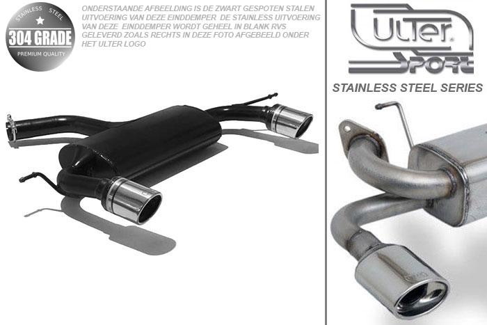Ulter Sport, Einddemper L+R, Geheel RVS, Enkel Rond 90mm, VW, VW SCIROCCO III, 1.4 TSI 90/118kW, 2.0TDi 103kW, 2008-, Pasklaar, Past op originele middendemper/katalysator