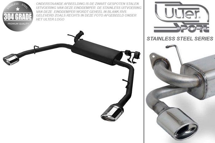 Ulter Sport, Einddemper L+R, Geheel RVS, Enkel Ovaal 120x80mm, Renault, LAGUNA III GRANDTOUR, 2008-, 2.0 dCi 96/110kW, Pasklaar, Past op originele middendemper/katalysator
