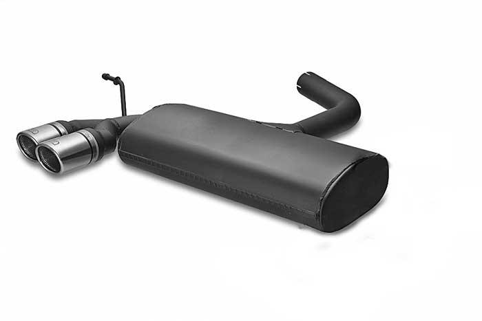 Ulter Sport, Einddemper, Staal, Dubbel Rond 70mm, VW, GOLF V, 1.4 55kW, 1.4 FSi 66kW, 1.6 75kW, 1.6 FSi 85kW, 2.0 FSi 110kW, 2.0 Sdi 55kW, 1.9 TDi 66/77kW, 2.0 TDi 100/103kW, 2003-, Past op originele middendemper/katalysator
