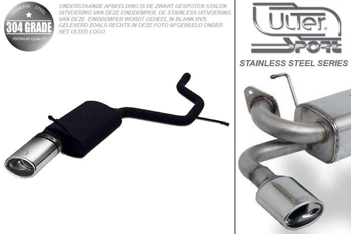 Ulter Sport, Einddemper, Geheel RVS, Enkel Ovaal 120x80mm, Ford, MONDEO, 1.8i 16V 81/92kW, 2.0i 16V 107kW, 10/00-06  SEDAN. HATCHBACK, Pasklaar, Past op originele middendemper/katalysator