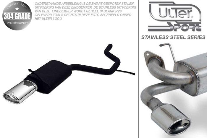 Ulter Sport, Einddemper, Geheel RVS, Enkel Ovaal 120x80mm, Ford, MONDEO, 1.8i 16V 81/92kW, 2.0i 16V 107kW, 10/00-06  SEDAN. HATCHBACK, Pasklaar, Past op originele middendemper/katalysator