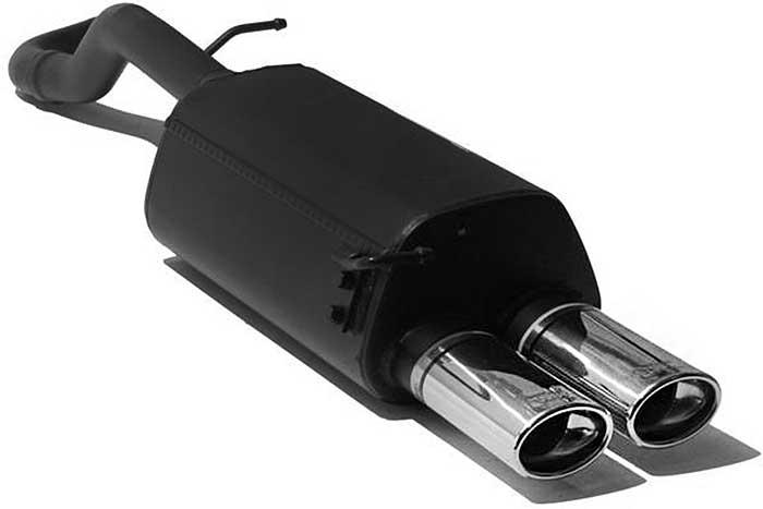 Ulter Sport, Einddemper, Staal, Dubbel Ovaal 95x65mm, VW, GOLF IV, 1.8T 110kW, 1.9 SDi 50kW, 10/97-06/04, Past op originele middendemper/katalysator