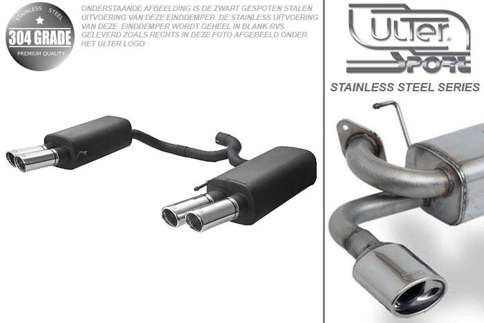 Ulter Sport, Einddemper L+R, Geheel RVS, Dubbel Rond 70mm, Skoda, SUPERB II, 1.4 TSI 92kW, 1.8 TSI 118kW, 1.9 TDI 77kW, 2.0 TDI 103/125kW, Pasklaar, Past op originele middendemper/katalysator
