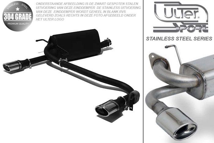 Ulter Sport, Einddemper L+R, Geheel RVS, Enkel Ovaal 95x65mm, Opel, ASTRA-H, 1.4i 66kW, 1.6i 77kW, 1.8i 92kW, 2003-  COMBI, Pasklaar, Past op originele middendemper/katalysator