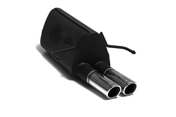 Ulter Sport, Einddemper, Staal, Dubbel Rond 70mm, Opel, ASTRA-H, 1.3CDTi 66kW, 1.7CDTi 59/74kW, 1.9CDTi 88/110kW, 2003-  HATCHBACK 5D. GTC WITHOUT CUT OUT IN BUMPER, Past op originele middendemper/katalysator