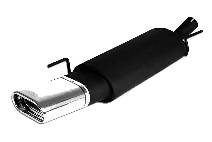 Ulter Sport, Einddemper, Staal, Enkel plat ovaal 145x75mm, VW, GOLF III, 1.6 74kW, 1.8 66kW, 2.0 85kW, 2.0 GTi 85kW, 1.9D 48kW z kat., 1.9SDi 47kW, 1.9TD 55kW, 1.9TDi 66kW, 93-97  HATCHBACK, Past op originele middendemper/katalysator