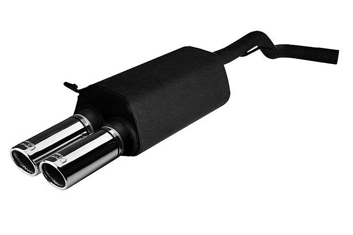 Ulter Sport, Einddemper, Staal, Dubbel Rond 70mm, VW, GOLF IV, 1.8T 110kW, 1.9 SDi 50kW, 10/97-06/04, Past op originele middendemper/katalysator