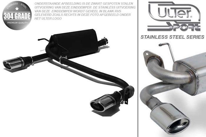 Ulter Sport, Einddemper L+R, Geheel RVS, Enkel Ovaal 120x80mm, Opel, ASTRA-H, 1.4i 66kW, 1.6i 77kW, 1.8i 92kW, 2003-  COMBI, Pasklaar, Past op originele middendemper/katalysator