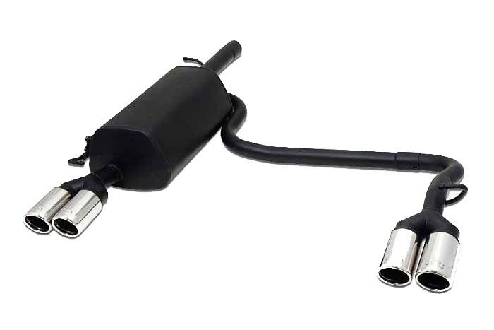 Ulter Sport, Einddemper L+R, Staal, Dubbel Rond 70mm, Skoda, SUPERB, 1.8T 110kW, 2.0 85kW, 1.9TDi 74/96kW, 2002-, Past op originele middendemper/katalysator