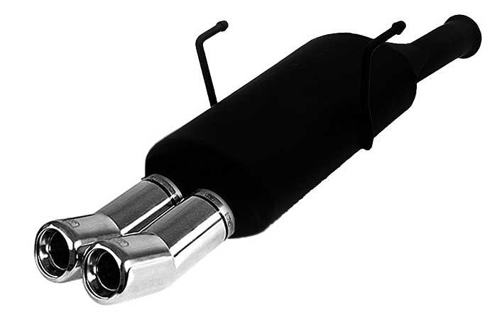 Ulter Sport, Einddemper, Staal, Dubbel Rond 80mm DTM, Citroen, SAXO, 1.0 37kW, 1.1 44kW, 1.4 55kW, 1.5D 40kW, 96-02/00, Past op originele middendemper/katalysator