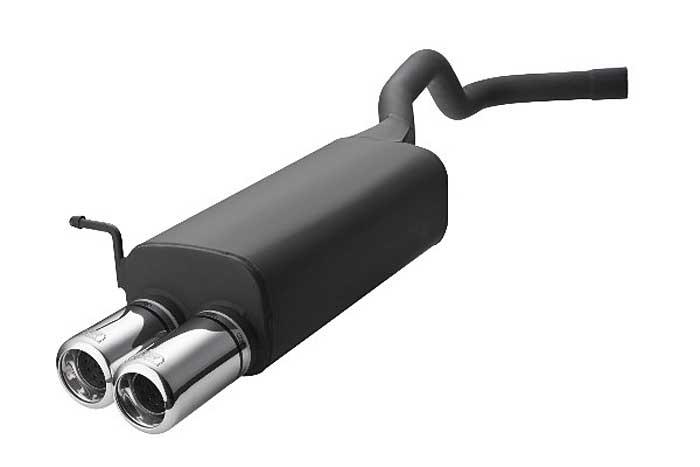 Ulter Sport, Einddemper, Staal, Dubbel Rond 80mm, Skoda, FABIA II, 1.2 44/51/55kW, 1.4 55/63kW, 1.6 77kW, 1.4 TDI 44/51/55/59kW, 1.9 TDI 77kW, 2006-, HATCHBACK, Past op originele middendemper/katalysator
