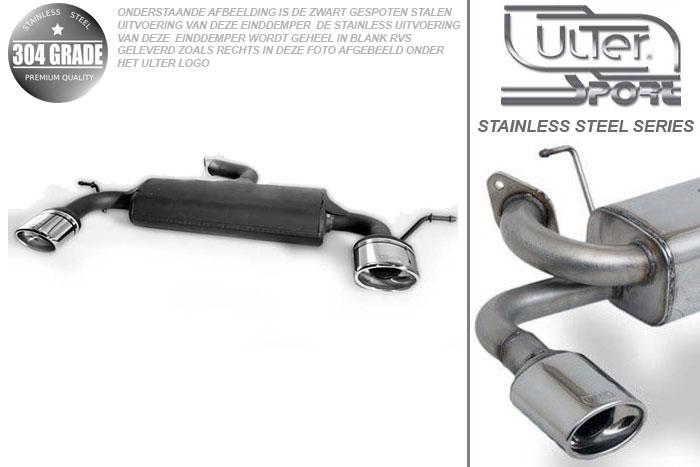 Ulter Sport, Einddemper L+R, Geheel RVS, Enkel Ovaal 120x80mm, VW, VW SCIROCCO III, 1.4 TSI 90/118kW, 2.0TDi 103kW, 2008-, Pasklaar, Past op originele middendemper/katalysator
