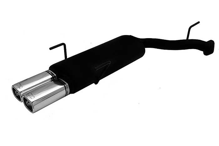 Ulter Sport, Einddemper, Staal, Dubbel Rechthoek 80x65mm, Opel, VECTRA-B, 1.6 16V 74kW, 1.8 16V 85kW, 2.0 16V 100kW, 09/95-09/99, COMBI, Past op originele middendemper/katalysator
