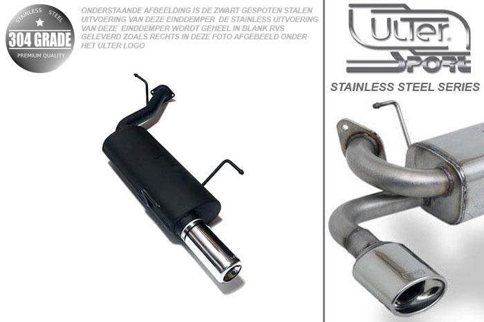 Ulter Sport, Einddemper, Geheel RVS, Enkel Rond 80mm, Opel, VECTRA-B, 1.6 16V 74kW, 1.8 16V 85kW, 2.0 16V 100kW, 09/95-09/99, COMBI, Pasklaar, Past op originele middendemper/katalysator