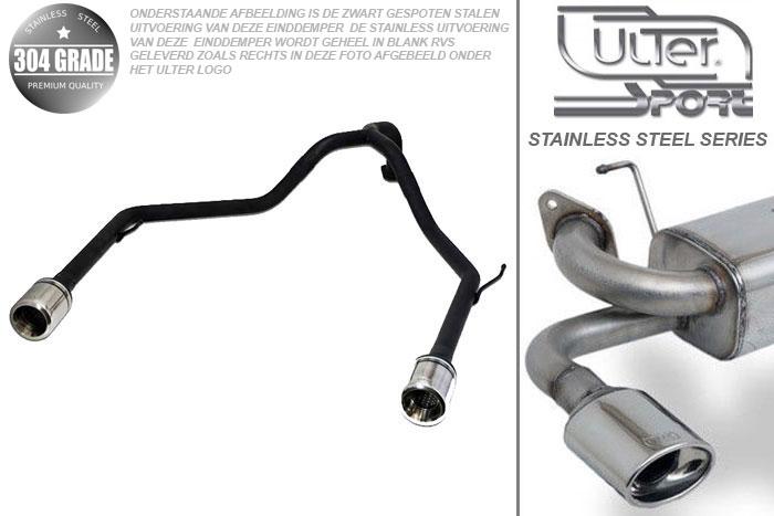 Ulter Sport, Einddemper, Geheel RVS, LC120Enkel Rond 100mm, Toyota, LAND CRUISER, 3.0 D-4D 122kW  2005-, Pasklaar, Past op originele middendemper/katalysator