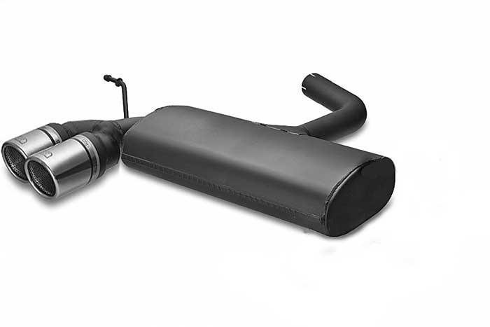 Ulter Sport, Einddemper, Staal, Dubbel Rond 90mm, VW, GOLF V, 1.4 55kW, 1.4 FSi 66kW, 1.6 75kW, 1.6 FSi 85kW, 2.0 FSi 110kW, 2.0 Sdi 55kW, 1.9 TDi 66/77kW, 2.0 TDi 100/103kW, 2003-, Past op originele middendemper/katalysator