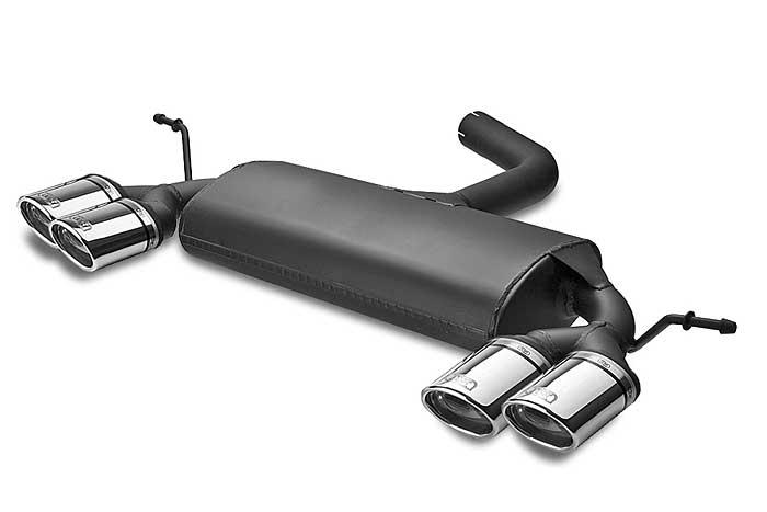 Ulter Sport, Einddemper L+R, Staal, Dubbel Ovaal 95x65mm, VW, GOLF V, 1.4 55kW, 1.4 FSi 66kW, 1.6 75kW, 1.6 FSi 85kW, 2.0 FSi 110kW, 2.0 Sdi 55kW, 1.9 TDi 66/77kW, 2.0 TDi 100/103kW, 2003-, Past op originele middendemper/katalysator